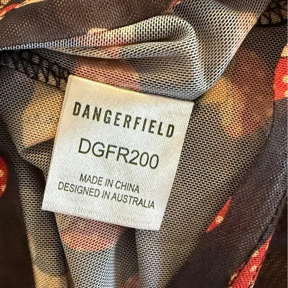 Dangerfield Mushroom Mesh Top Women’s Size 8 - Picture 9 of 16